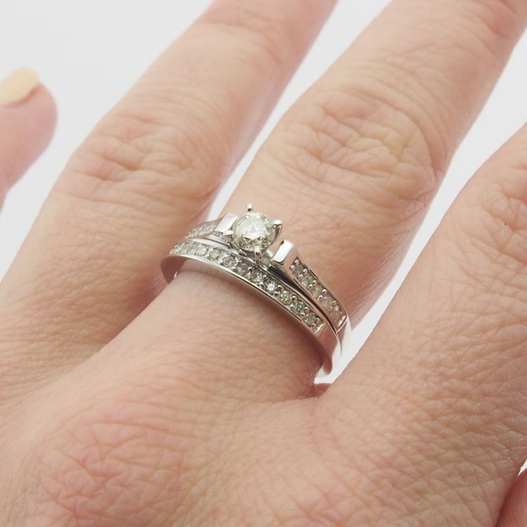 Set prstenů z bílého zlata 11882