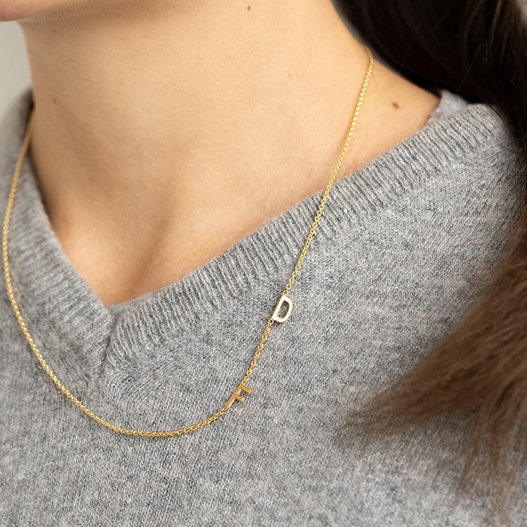 Stříbrný náhrdelník se 2 písmenky podle vaší volby Lupe 132749