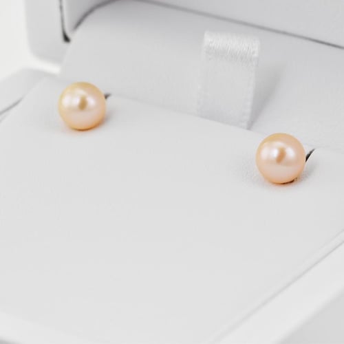 Náušnice s 6-6.5mm broskvovými perlami Balbina