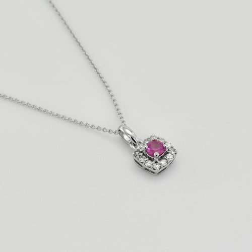 Safírový halo přívěsek s diamanty Ketzia