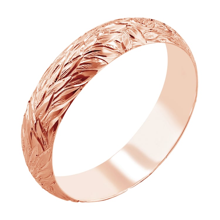 Snubní prsteny s ruční rytinou listů Mylie 116886