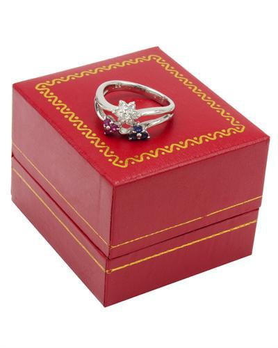 platinový prsten s květy 5531