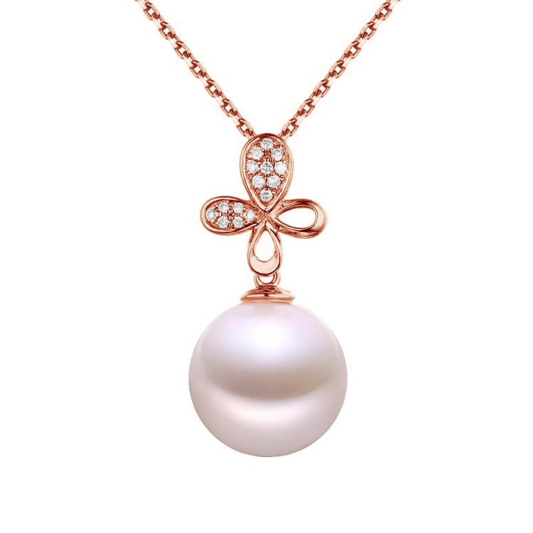 Přívěsek z růžového zlata s perlou a diamanty 78468