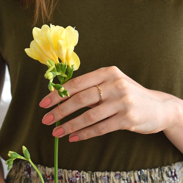 Minimalistický prsten s citrínem ze zlata 82385