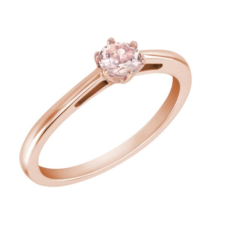 Zásnubní zlatý prsten s round morganitem 48221