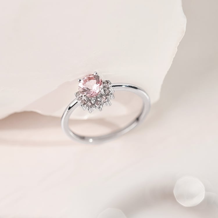 Zlatý minimalistický prsten s morganitem Sonnie 153830