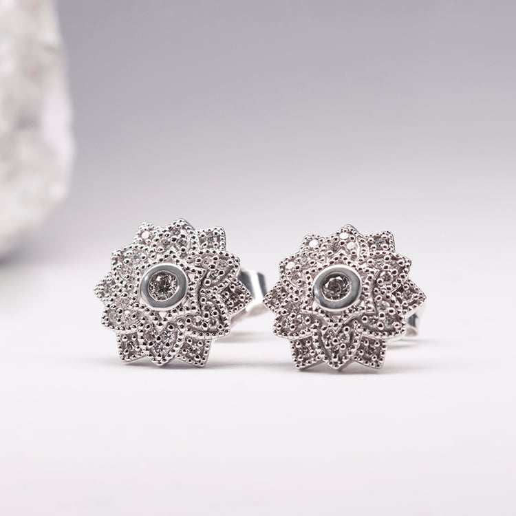 Diamantové náušnice ve tvaru květin Bethel 115824