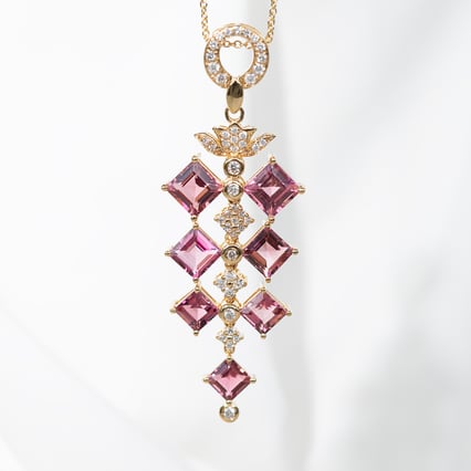 Přívěsek plný turmalínů a diamantů Dalisa