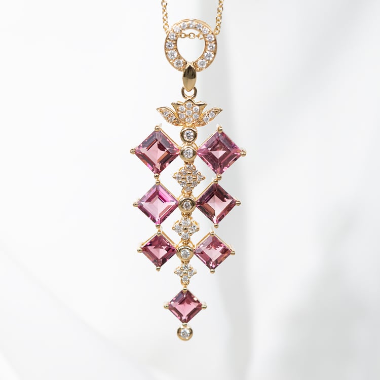 Přívěsek plný turmalínů a diamantů Dalisa 124850