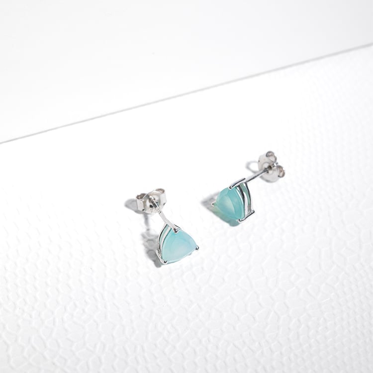 Stříbrné náušnice s chalcedony Nellie 123889