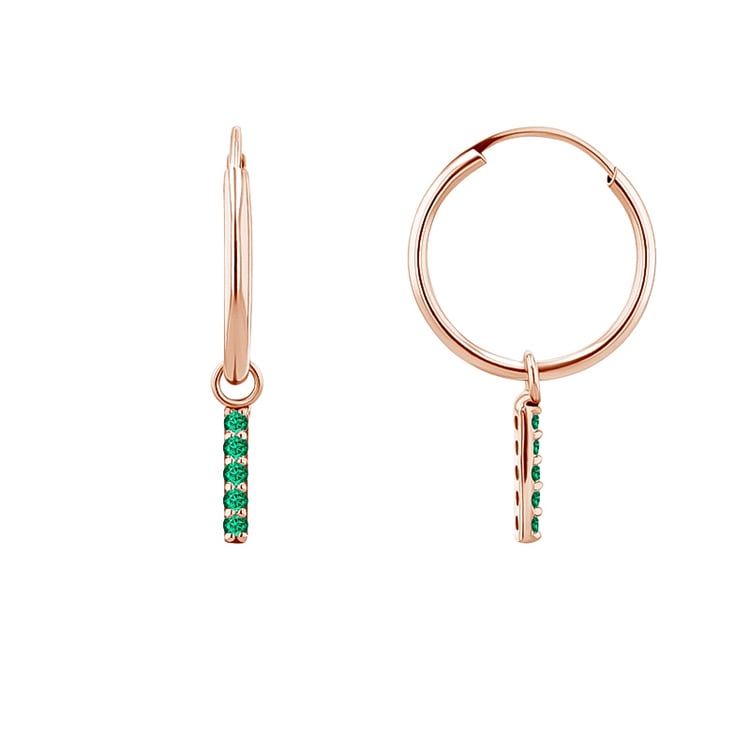 Zlaté visací náušnice se smaragdy Elaine 123935