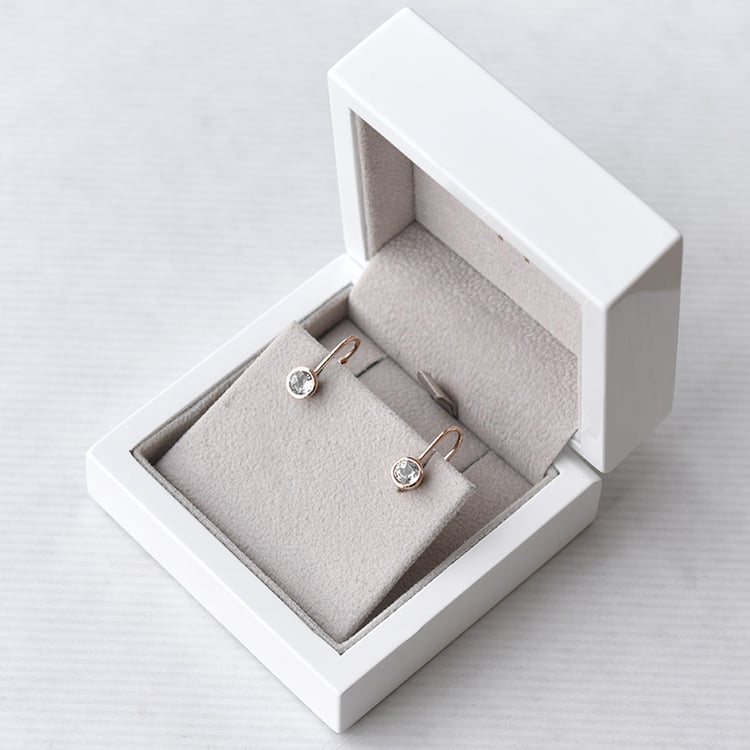 Náušnice s bílými topazy 72927