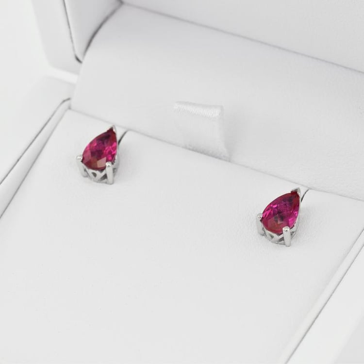 Slzičkové náušnice s rubíny 4089