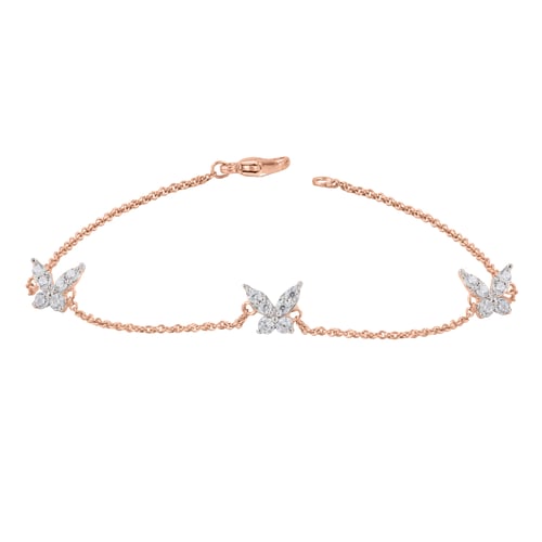Řetízkový náramek s motýlky z lab-grown diamantů Nagendra
