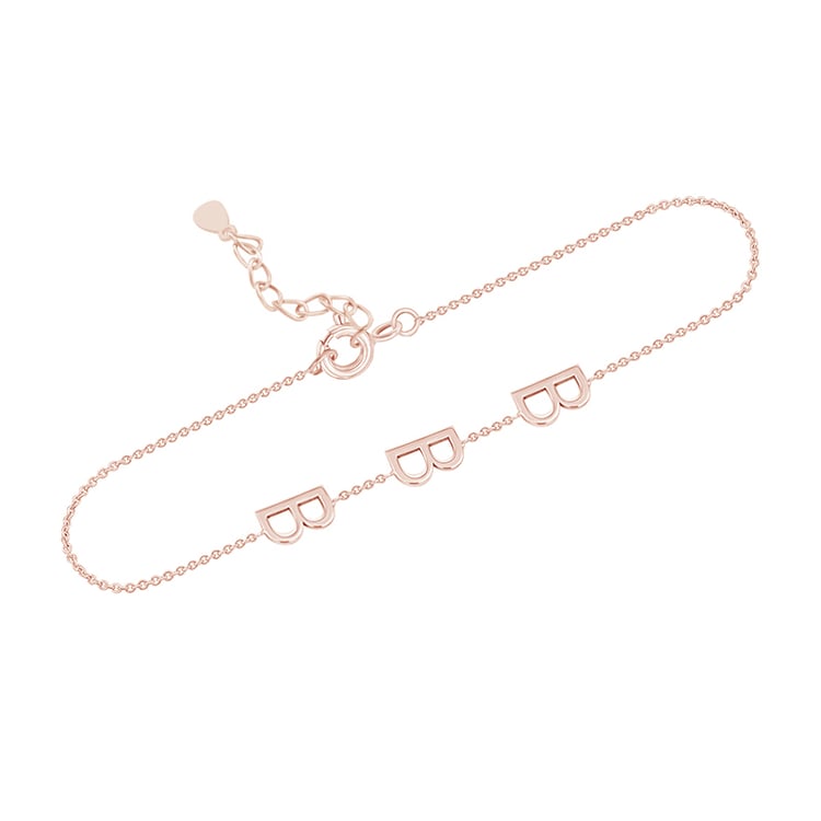 Stříbrný náramek se 3 písmenky podle vaší volby Annika 114766