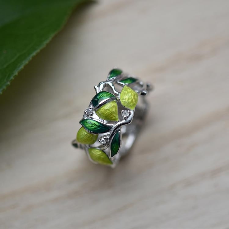 Stříbrný diamantový prsten 43349