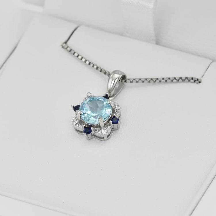 Náhrdelník s modrým topazem 21337