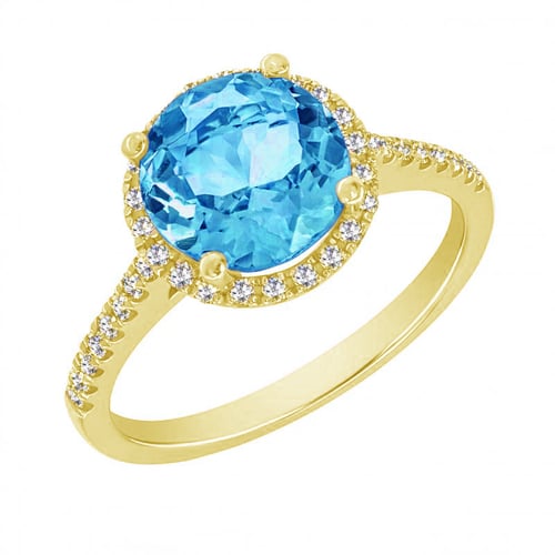 Zlatý prsten s 2.75ct topazem a diamanty Xana