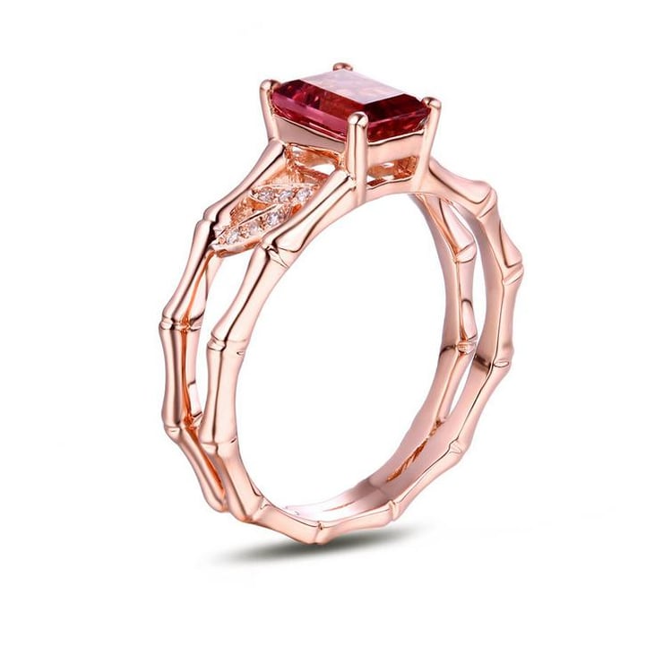 Prsten ze zlata s turmalínem a diamanty 6178