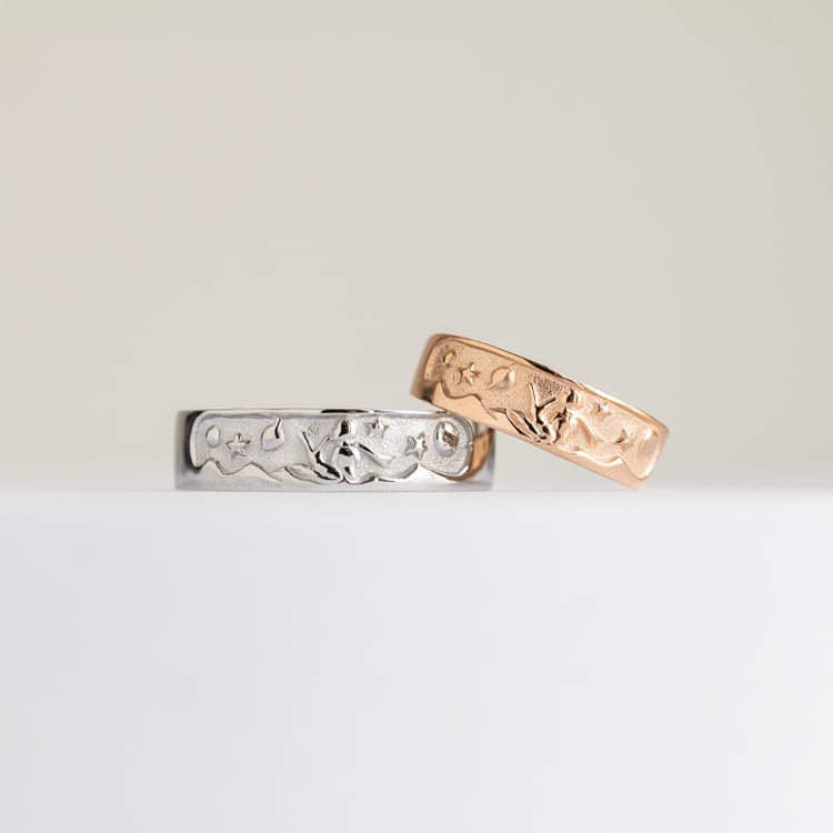 Ručně ryté snubní prsteny Malý princ 143993