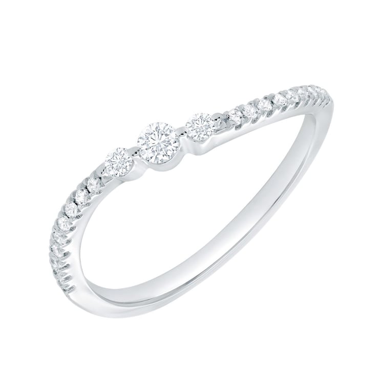 Zvlněný zlatý prsten s lab-grown diamanty Mikael