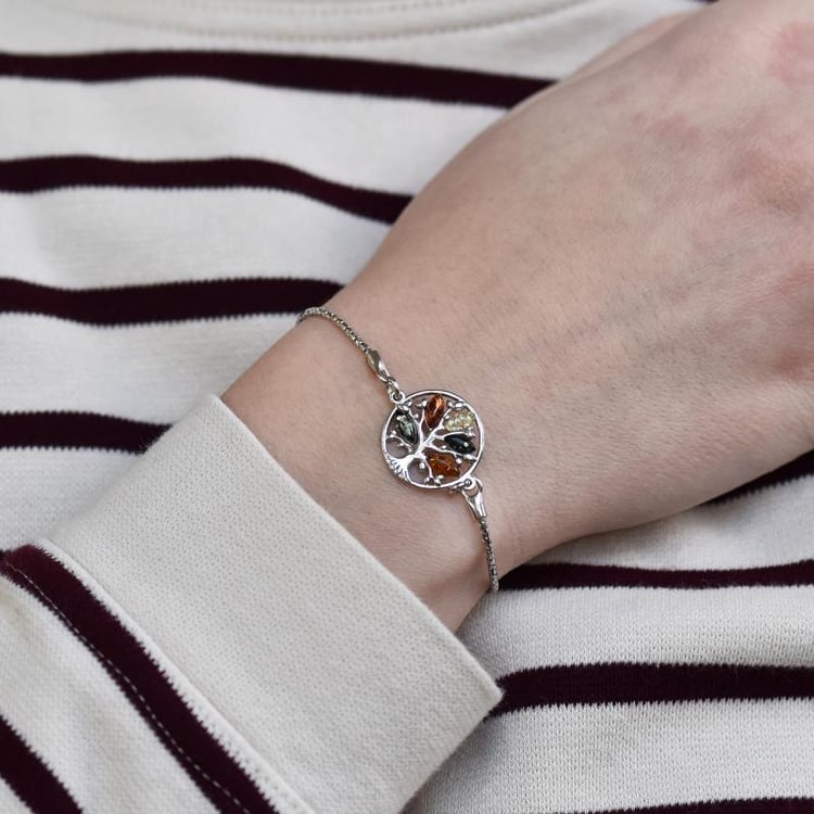 Jantarový stříbrný náramek 26580