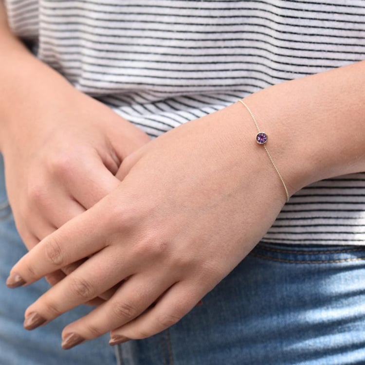 Stříbrný náramek s ametystem Arleth 103113