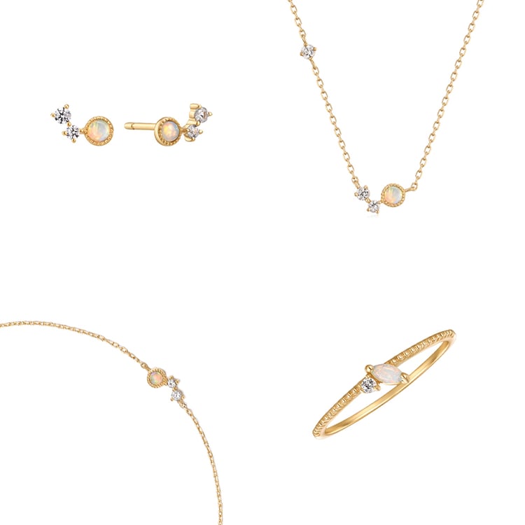 Opálová kolekce šperků ze zlata