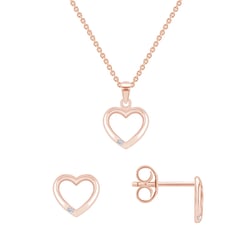 Sada zlatých šperků ve tvaru srdce s diamanty Monroe