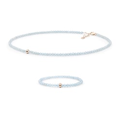 Stříbrná sada šperků s akvamarínovými korálky Lugo