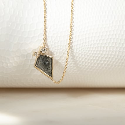 Náhrdelník s dendritickým quartzem a diamanty Milly