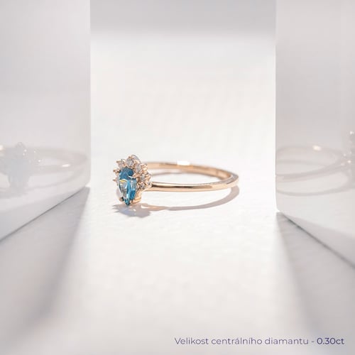 Zásnubní prsten s certifikovaným fancy blue lab-grown diamantem Wilf