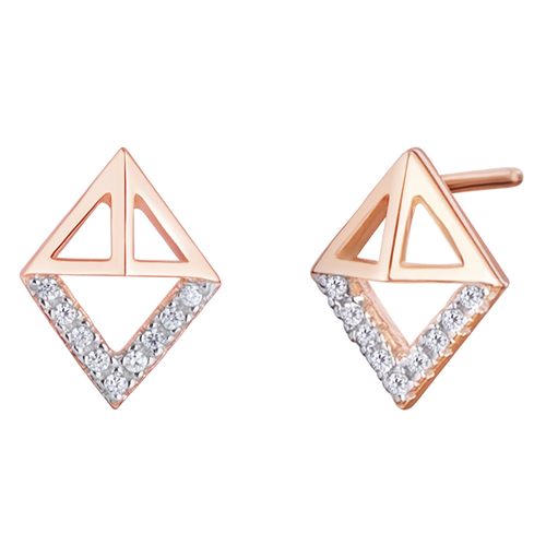 Stříbrné geometrické náušnice se zirkony