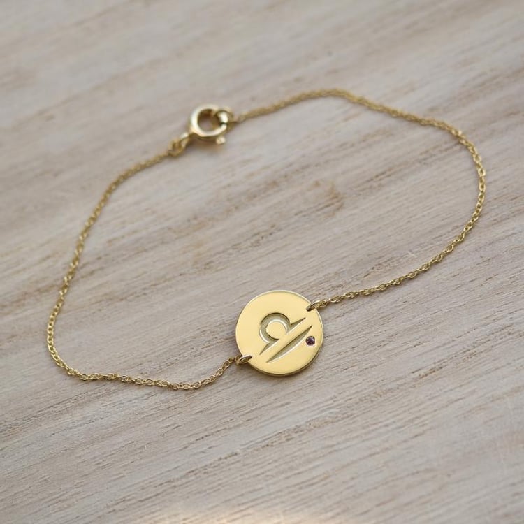 Znamení vah na náramku s turmalínem 51087