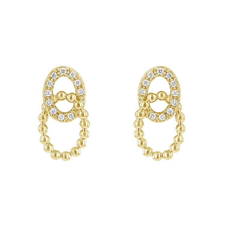 Proplétané náušnice ze žlutého zlata 85020