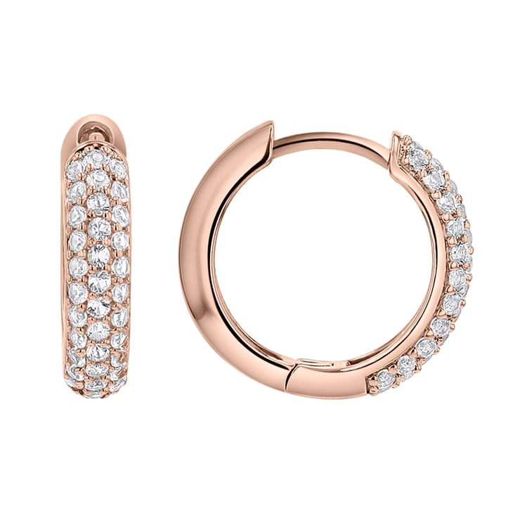 Stříbrné pavé kruhové náušnice s bílými topazy Shaviv 148645