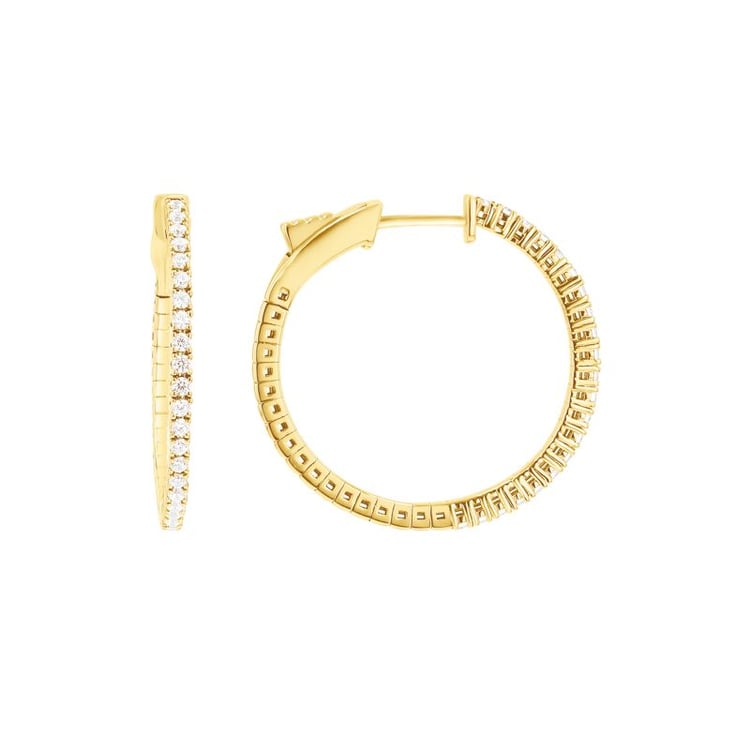 Zlaté flexi kruhové náušnice s diamanty Zeta 141264