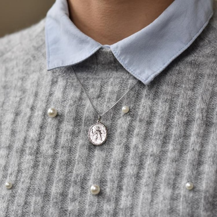 Stříbrný talisman pro řidiče a cestovatele se svatým Kryštofem Uhy 26011