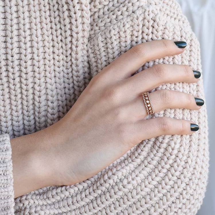 Romantický prsten s diamanty ze zlata 92795