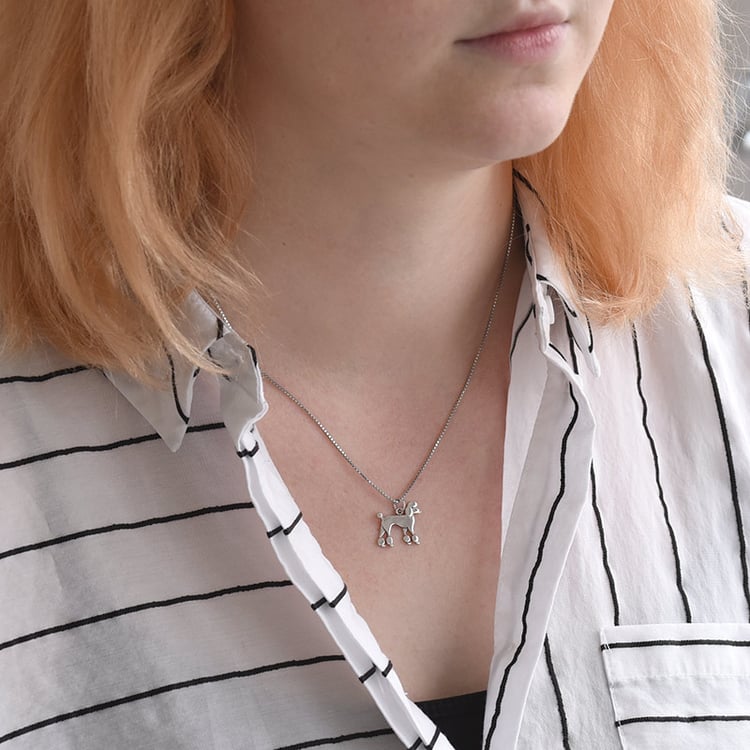 Stříbrný přívěsek ve tvaru psa Poodle 70738