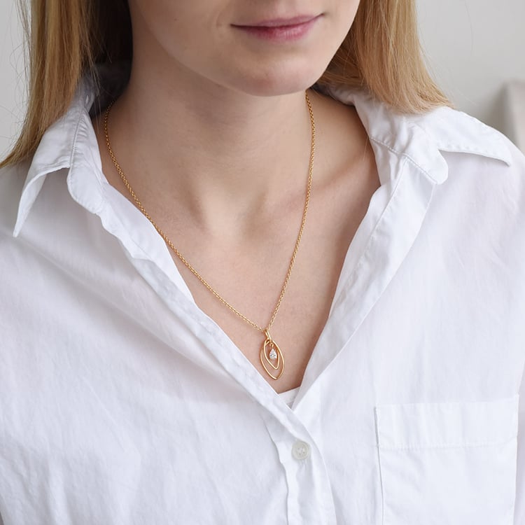 Pozlacený přívěsek se zirkonem 90704