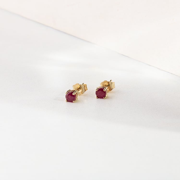 Stříbrné náušnice s rubíny s výběrem velikosti Franci 147733