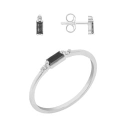 Sada zlatých šperků s baguette salt and pepper diamanty Tim