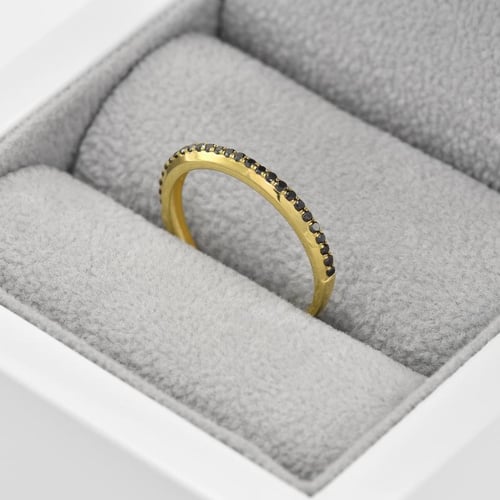 Eternity prsten ze zlata s černými diamanty Oana