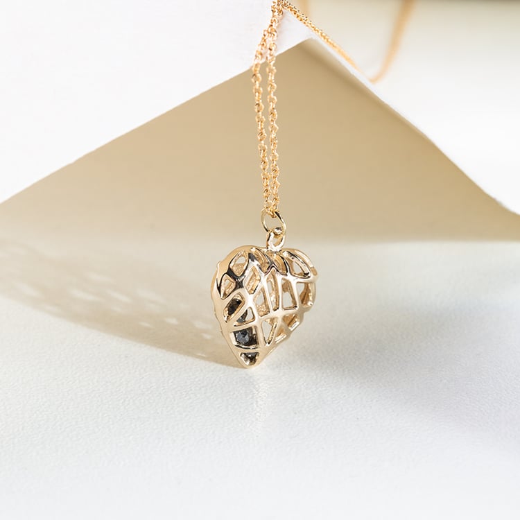 Přívěsek ve tvaru srdce se salt and pepper korálky Paisley 147762