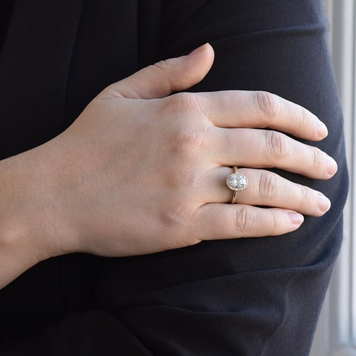 Prsten s moissanitem a lab-grown diamanty Arya