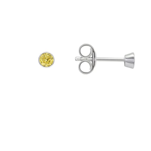 Minimalistické bezel náušnice se žlutými diamanty Tofine
