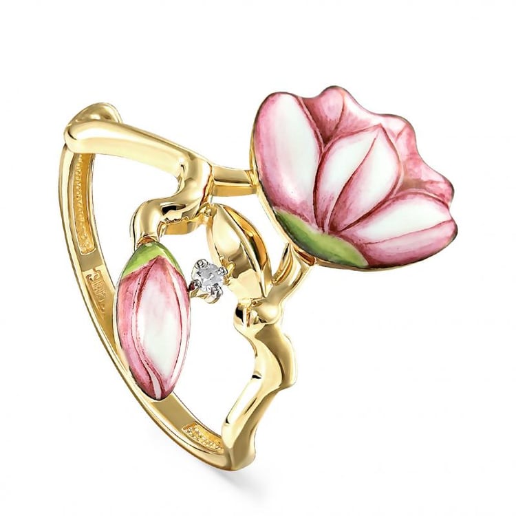 Prsten ze zlata s enamelem