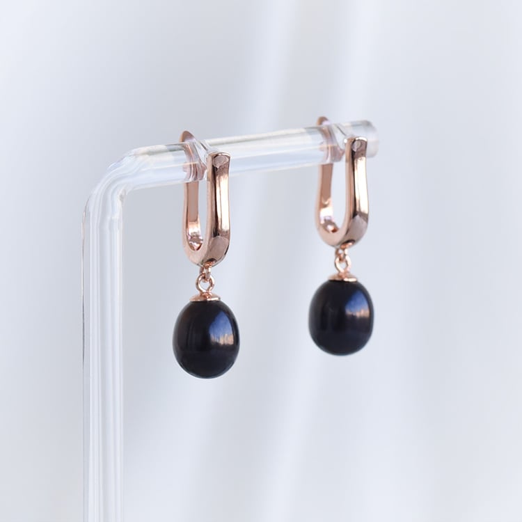 Náušnice s černými perlami 87954