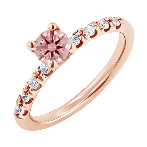 Zásnubní prsten s certifikovaným fancy pink lab-grown diamantem Megha
